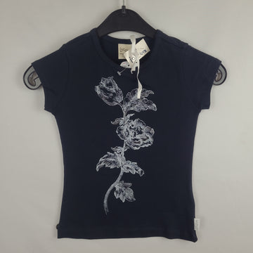 * T-Shirt - jottum - 110/116 - blau - Blume - Girl  mit Original Etikett