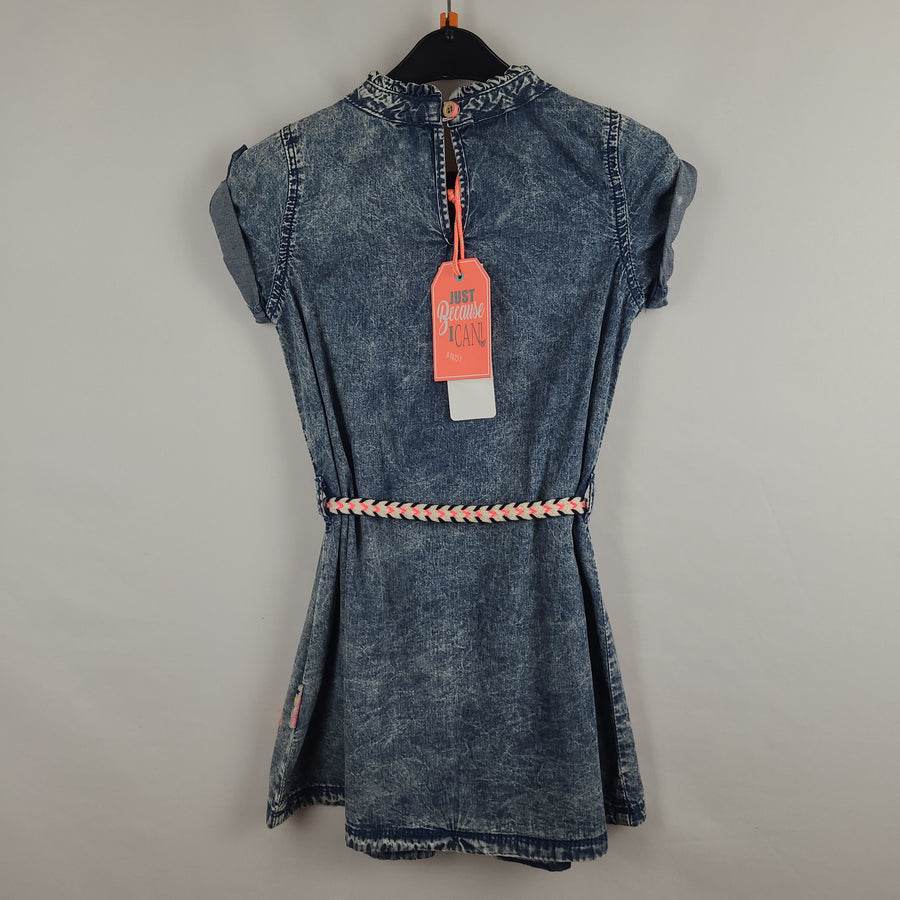 Kleid - B. Nosy - 110 - dunkelblau - mit Gürtel - kurzarm - Jeans   mit Original Etikett
