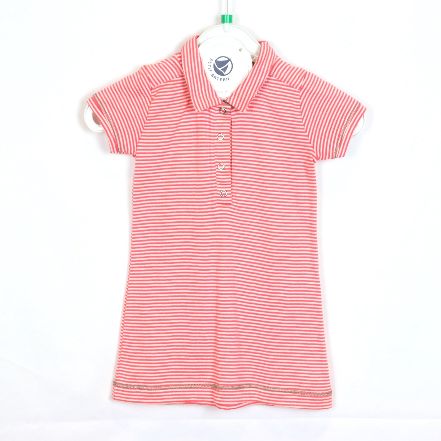 Kleid - Petit Bateau - 68 - pink/weiß geringelt - knielang - Strand - mit Original-Etikett