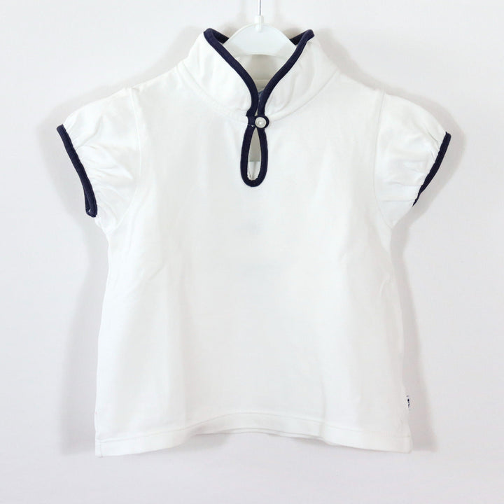 T-Shirt - Jacadi - 86 - weiß - mit Kragen - Girl
