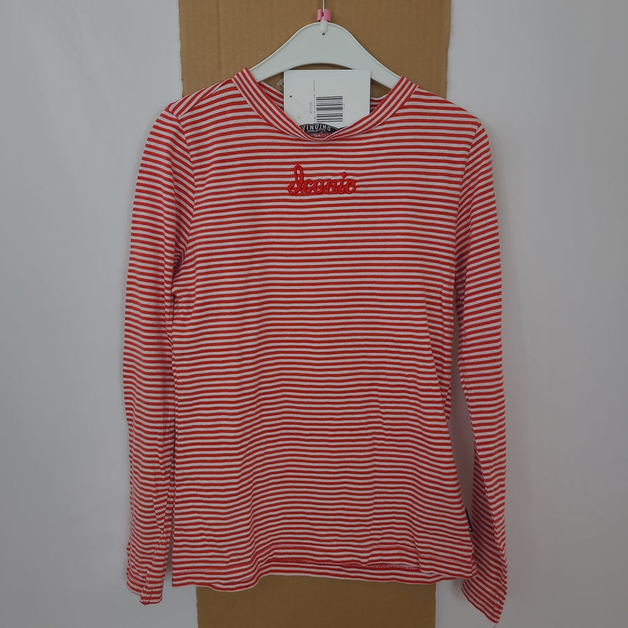 Langarm-Shirt - Vingino - 140 - gestreift, Rot, weiß -  - Guter Zustand