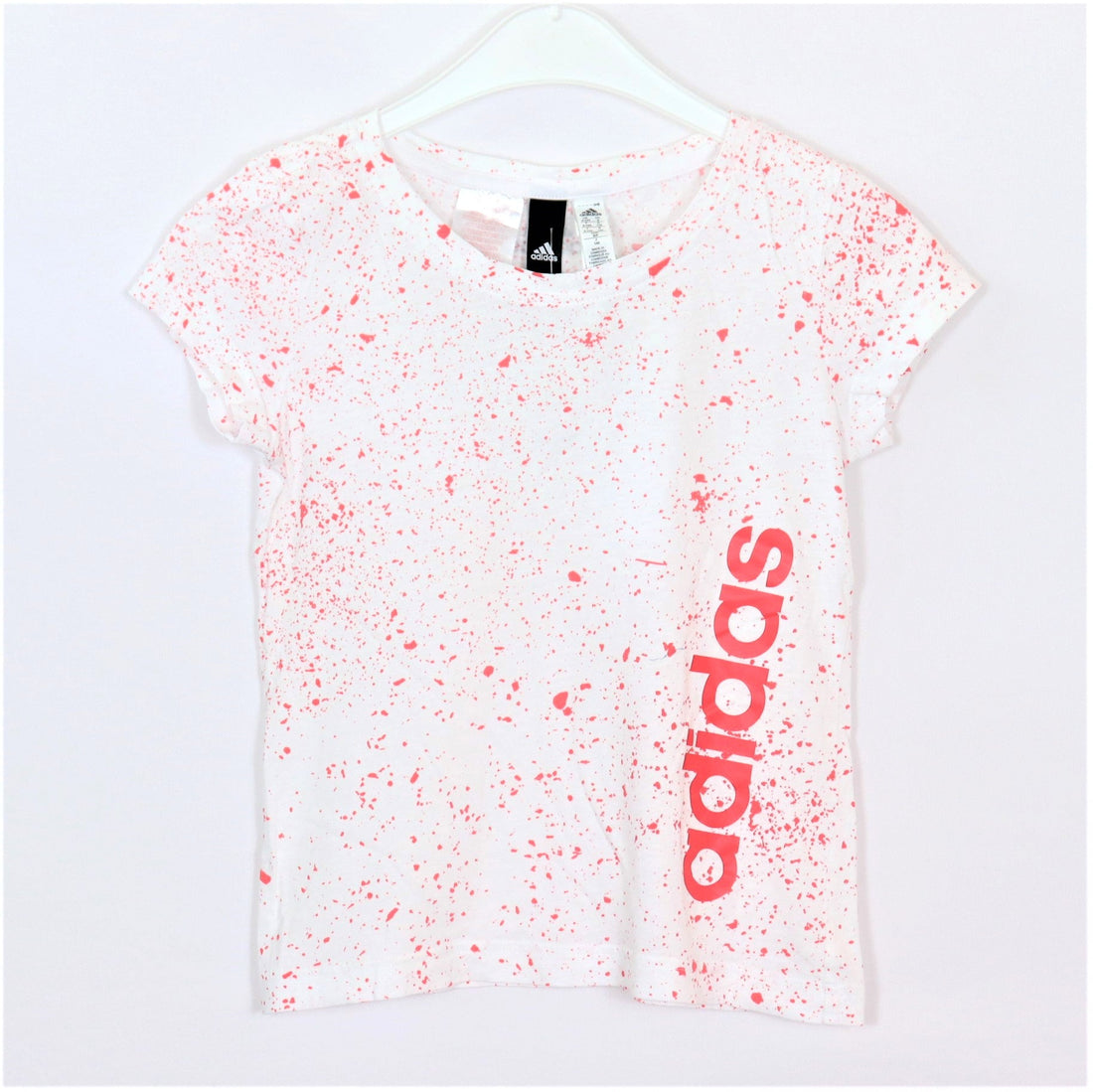 T-Shirt - Adidas - 140 - rot-weiß - gepunktet - Girl - sehr guter Zustand
