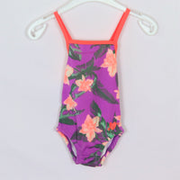 Badekleidung - Tumble' N DRY - Badeanzug - 74 - lila - Blumen - sehr guter Zustand
