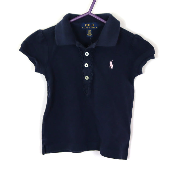 T-Shirt - Polo Ralph Lauren - Polo - 86/92 - dunkelblau - Schrift - Girl - sehr guter Zustand