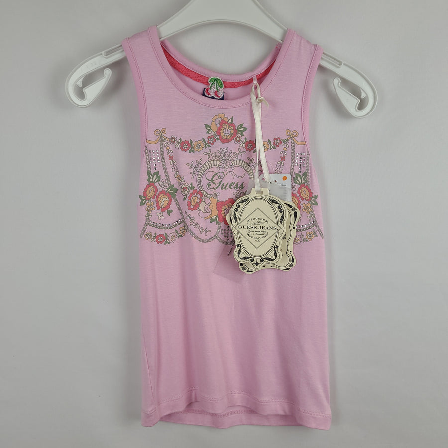 * Top - Guess - Long-Tank - 116 - rosa - Blumen - Girl  mit Original Etikett