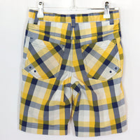 Hose - Jack Wolfskin - Short - 128 - bunt/gelb - kariert - Schrift - Boy - sehr guter Zustand