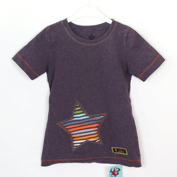 T-Shirt - handmade - 134 - lila - Stern - Boy - sehr guter Zustand
