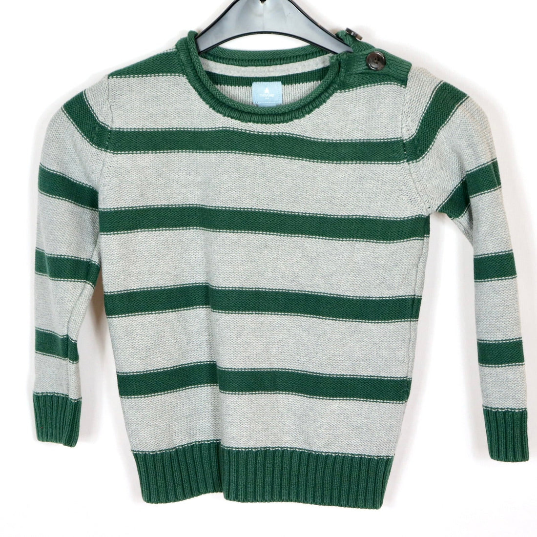 Pullover - GAP - Strickware - 98 - grau/grün - uni - Boy - sehr guter Zustand