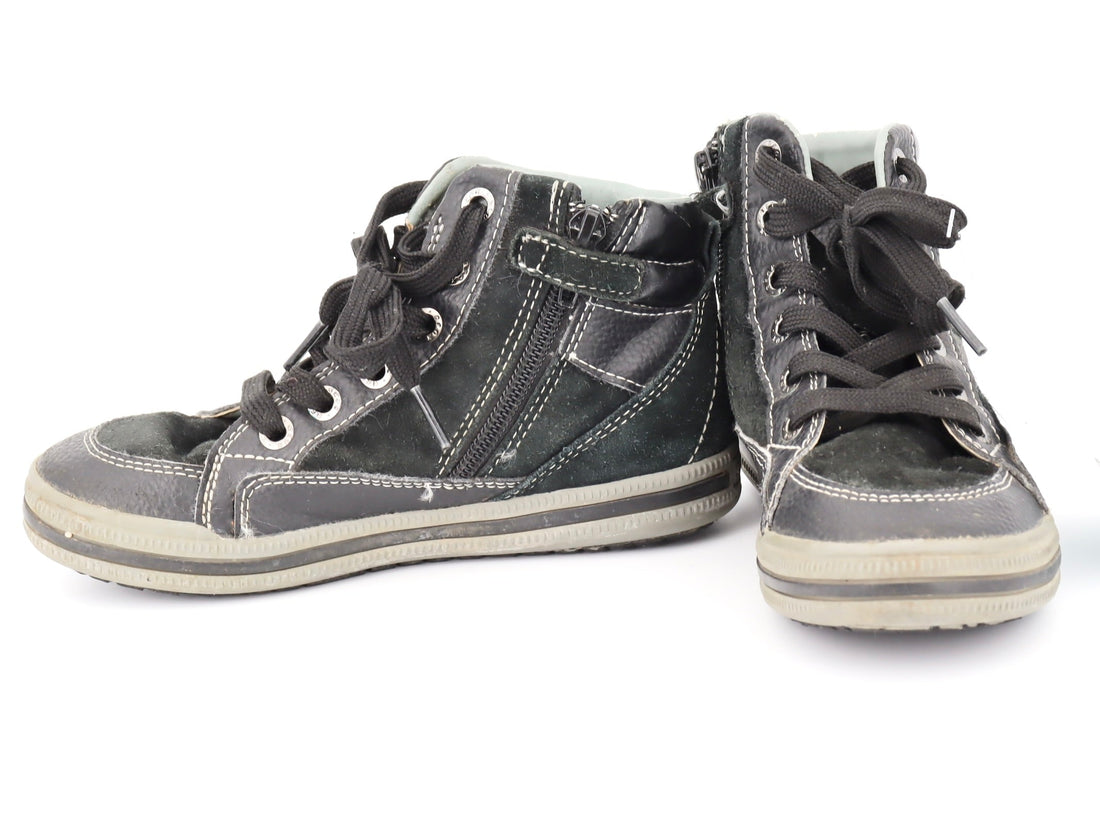 Halbschuhe - GEOX - Sneaker - 30 - grau/schwarz - mit Schleife - Boy - sehr guter Zustand