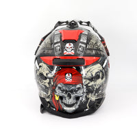 Motorcross-Helm - Broken Head Cross - 55-56 - rot/schwarz/weiß - Pirat - sehr guter Zustand