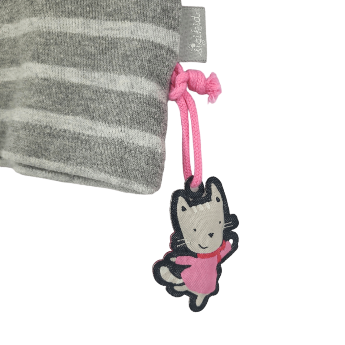 Langarmshirt Sigikid  - 68 - dunkelgrau grau gestreift mit  Katze mit Original-Etikett