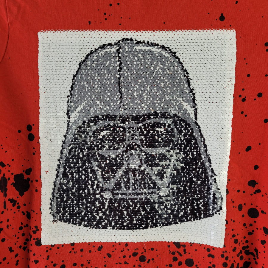 T-Shirt Star Wars 134-140 Rot schwarzer  gemustert  Zustand Gut
