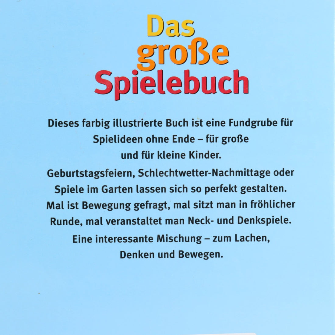 Grundschul-Buch Schwager-Steinlein  Das große Spielebuch Zustand Sehr gut