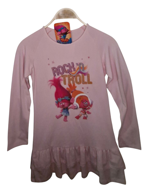 Kleid - Dreamworks - 146 - rosa - mit Glitzer - Trolls - mit Original-Etikett