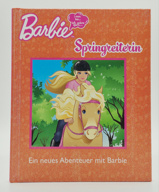 Grundschul-Buch -   Barbie ich wäre gerne Springreiterin - sehr guter Zustand mit Glitzer