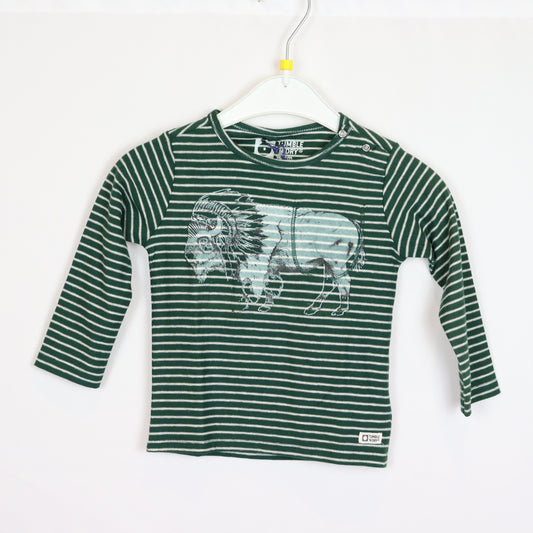 Langarm - Tumble'n Dry - 74 - grün - bedruckt/geringelt - Boy - sehr guter Zustand mit Original-Etikett