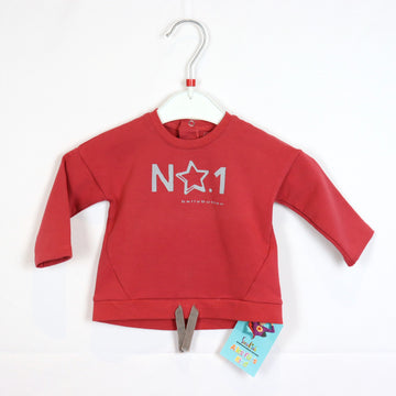 Langarm Shirt - bellybutton- 56 - rot - Schrift