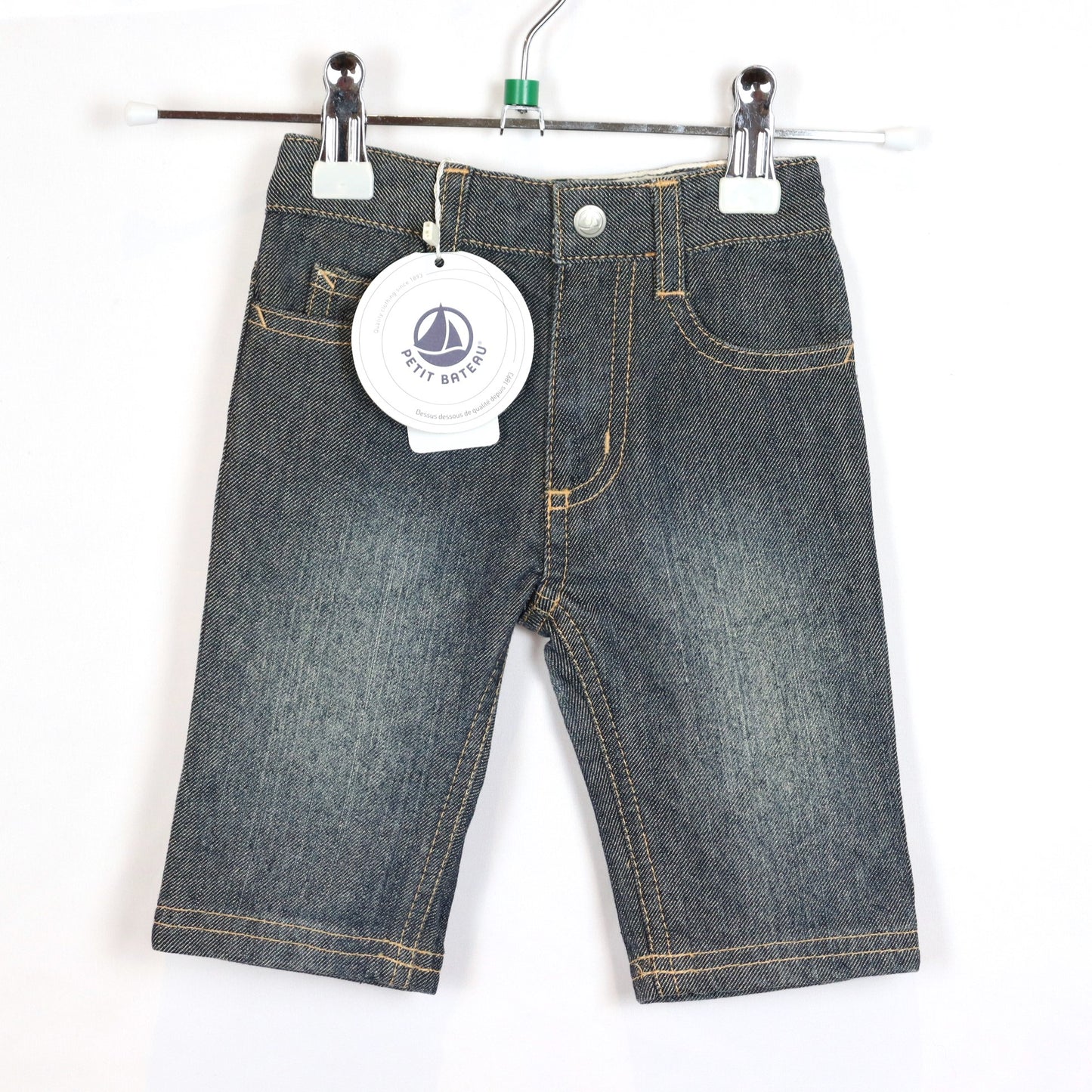 Hose - Petit Bateau - lang - 62 - blau - mit Original-Etikett