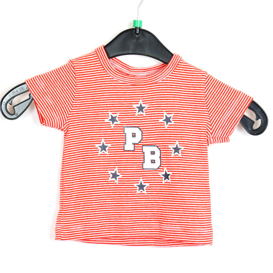 T-Shirt - Petit Bateau - 62 - rot/weiß - geringelt - mit Original-Etikett