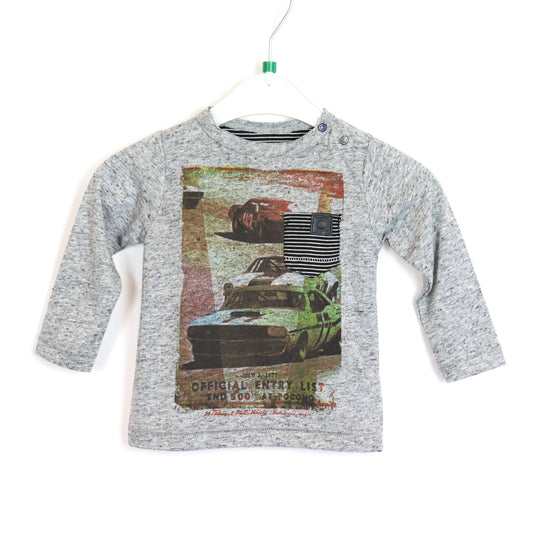 Langarm - Tumble'n Dry - 62 - grau - Auto/bedruckt - Boy - sehr guter Zustand