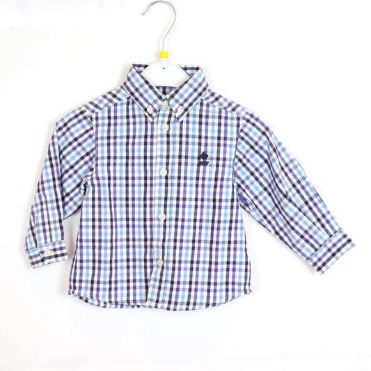 Hemd - River Woods - langarm - Button down - 74 - blau/weiß - kariert - mit Original-Etikett