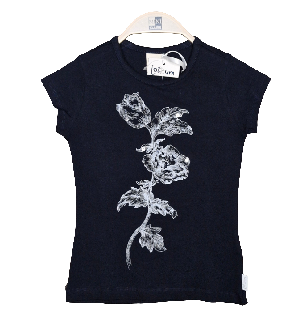 T-Shirt - jottum - 110/116 - blau - Blume - mit Original-Etikett