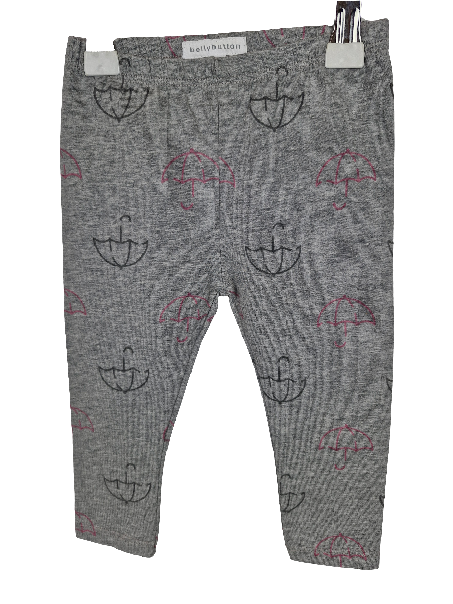Hose - bellybutton - Legging - 74 - grau - bedruckt mit Original-Etikett