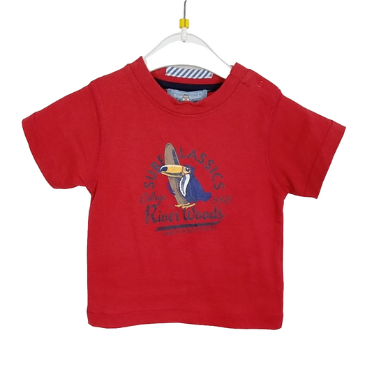 T-Shirt - River Woods - 74 - rot - Vogel - mit Original-Etikett