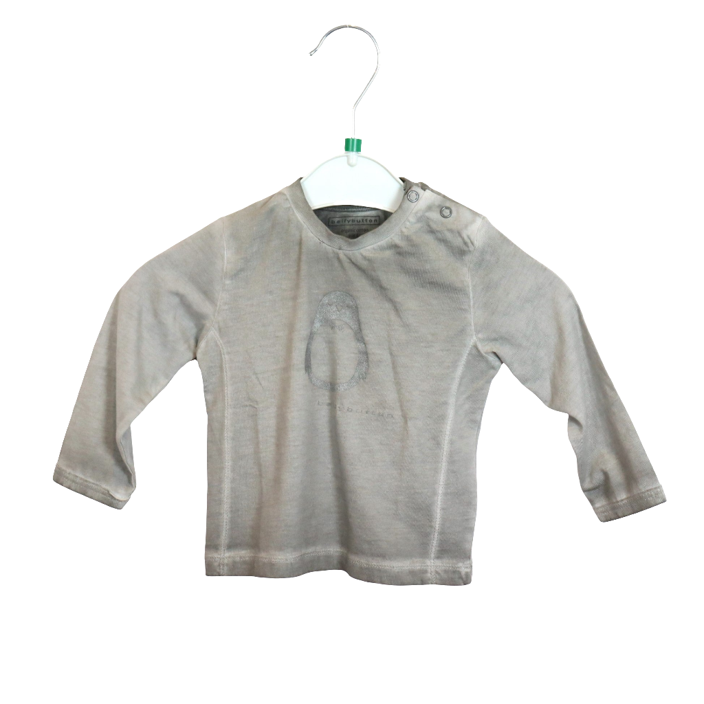 Langarm - bellybutton - 74 - grau - Pinguin - Boy - sehr guter Zustand