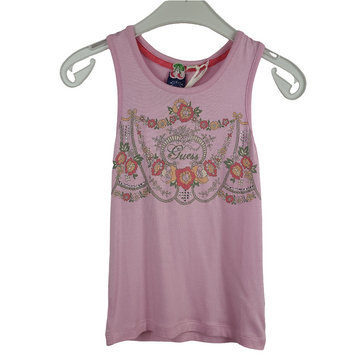 * Top - Guess - Long-Tank - 116 und 140 rosa - Blumen - Girl - mit Original Etikett