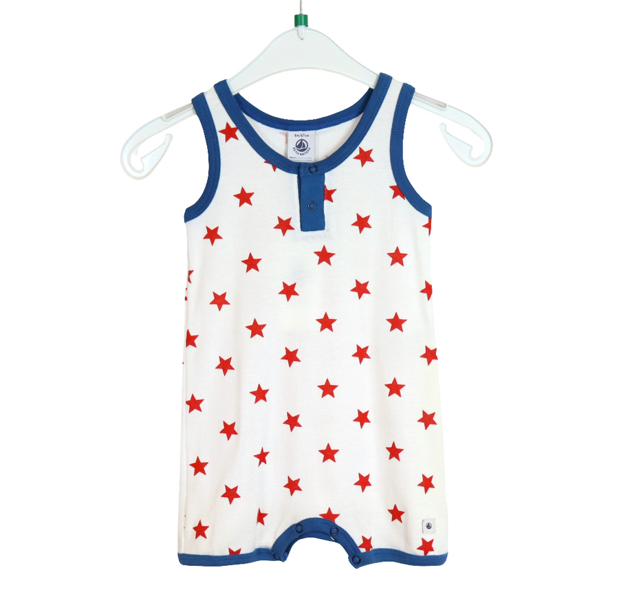 * Spieler - Petit Bateau - ärmellos - 68 - blau/rot/weiß - Sterne