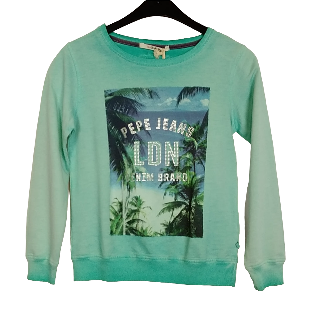 Langarm  Pepe Jeans  128 - türkis - Motiv Beach - mit Original-Etikett