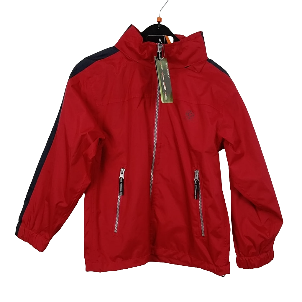 Jacke - CoastGuard - Windjacke - 134/140 - rot/schwarz - Kapuze - mit Original-Etikett