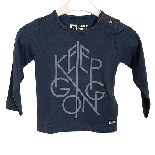 Langarm - Tumble'n Dry - 74/80 - dunkelblau - bedruckt - mit Original-Etikett - sehr guter Zustand