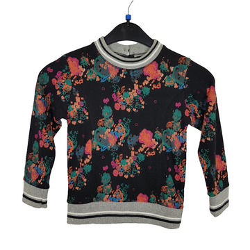 Pullover - Noppies - Sweat - 98 - bunt - Blüten - hinten mit Knopfleiste