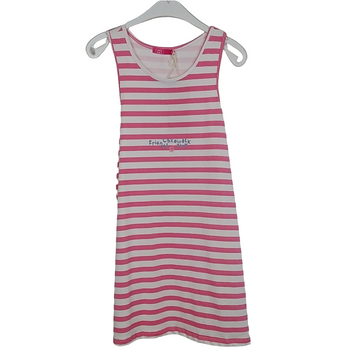 Top - Cake Walk - Long-Tank - 146/152 - pink/weiß -  gestreift - Schrift - Girl