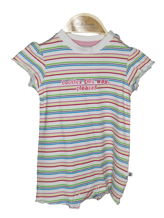 Spieler - Kanz - kurzarm - 74/80 - bunt/weiß - Neuware - gestreift - Schrift - Girl mit Original-Etikett