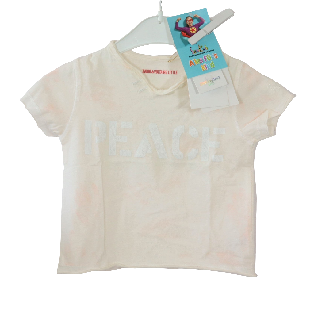 T-Shirt - Zadig&Voltaire Little - 68 - weiß - used-look - sehr guter Zustand - mit Original-Etikett
