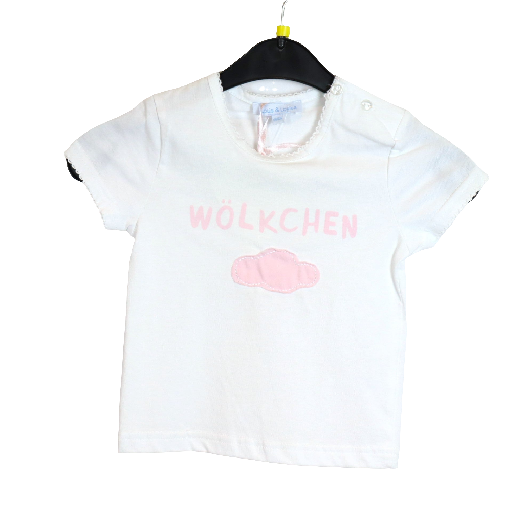 T-Shirt - Louis & Louisa - 80 - weiß - Schrift mit Applikation- mit Original-Etikett
