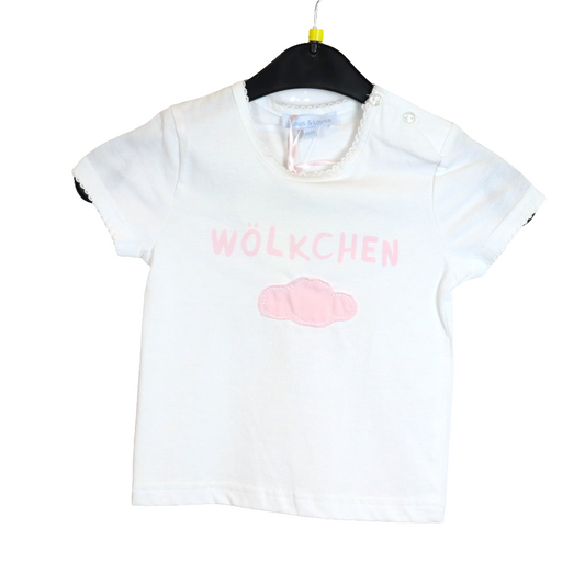 T-Shirt - Louis & Louisa - 80 - weiß - Schrift mit Applikation- mit Original-Etikett