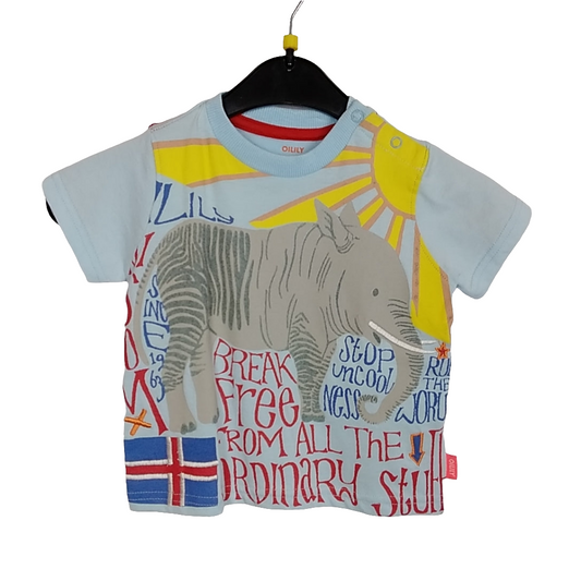 T-Shirt - Oilily - 74 - bunt - Elefant - mit Original-Etikett
