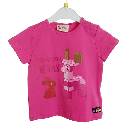 T-Shirt - Lego Wear -  74/80 - pink - Schrift - Hase - mit Original-Etikett