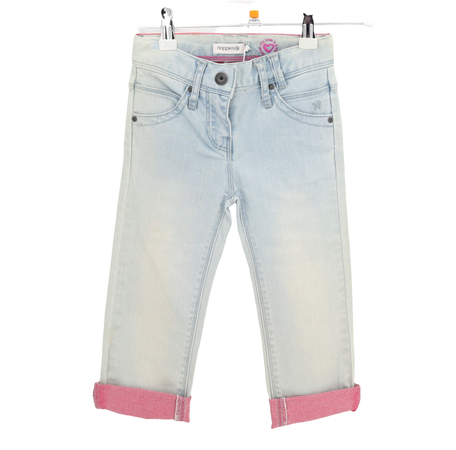 Jeans - noppies - lang - 110 - gebleicht/innenseite rosa - Girl