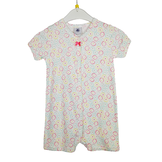 Spieler - Petit Bateau - kurzarm - 74/80 - bunt/weiß- mit Glitzer gepunktet - mit Original-Etikett