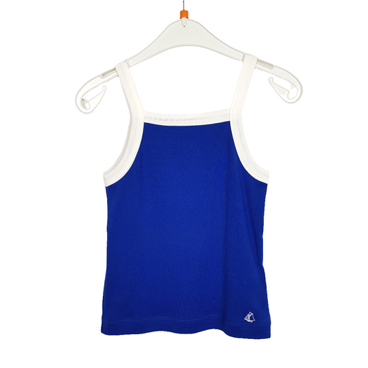 Top - Petit Bateau - Träger - 116 - blau/weiß - mit Original-Etikett