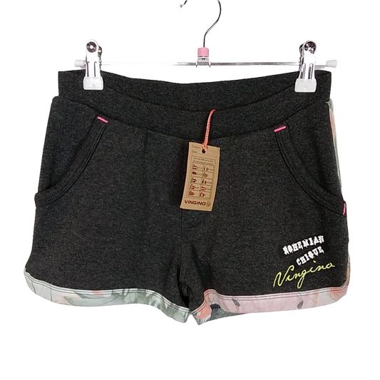 Hose - Vingino - kurz - 134/140 - dunkelgrau - Schrift - Sweat - mit Original-Etikett