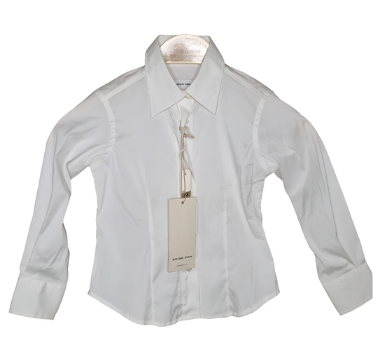 Bluse - Eddie Pen - langarm - 98 - weiß mit Original-Etikett