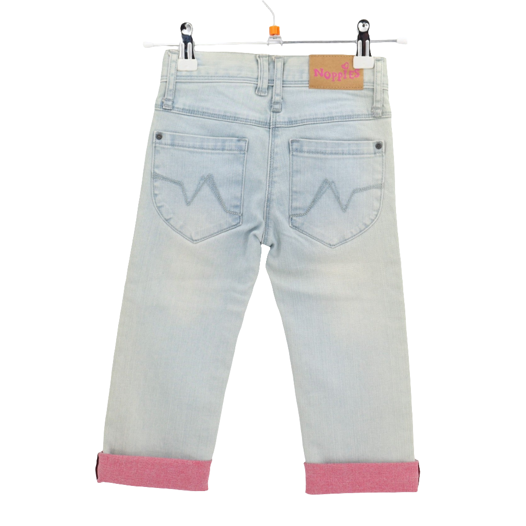 Jeans - noppies - lang - 110 - gebleicht/innenseite rosa - Girl