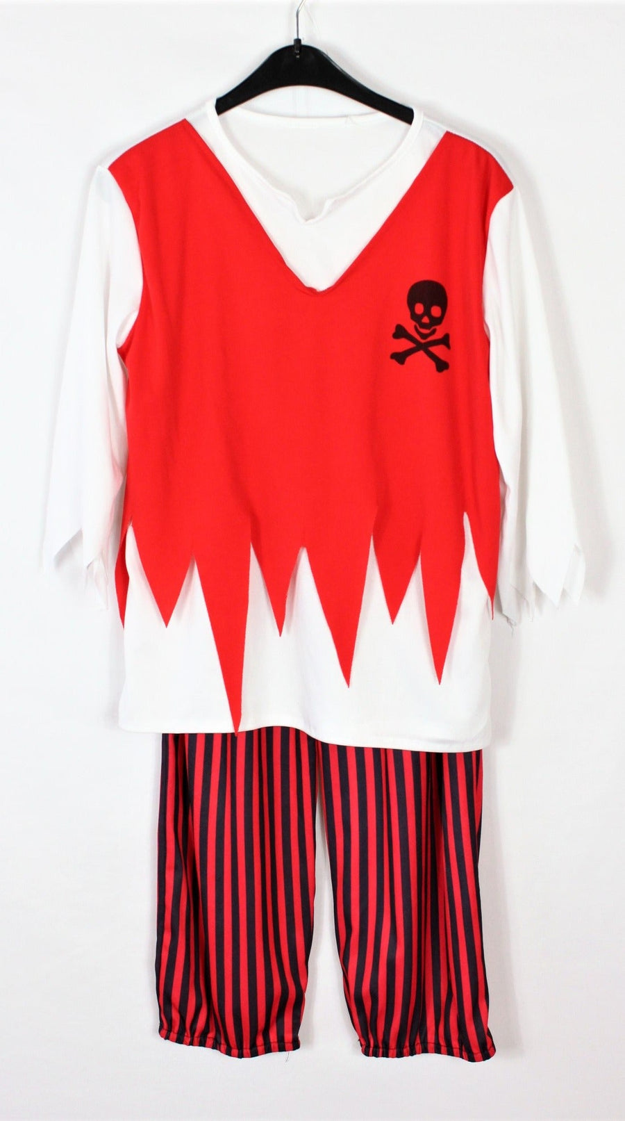 Kostüm - Pirat - 128 - rot/schwarz/weiß