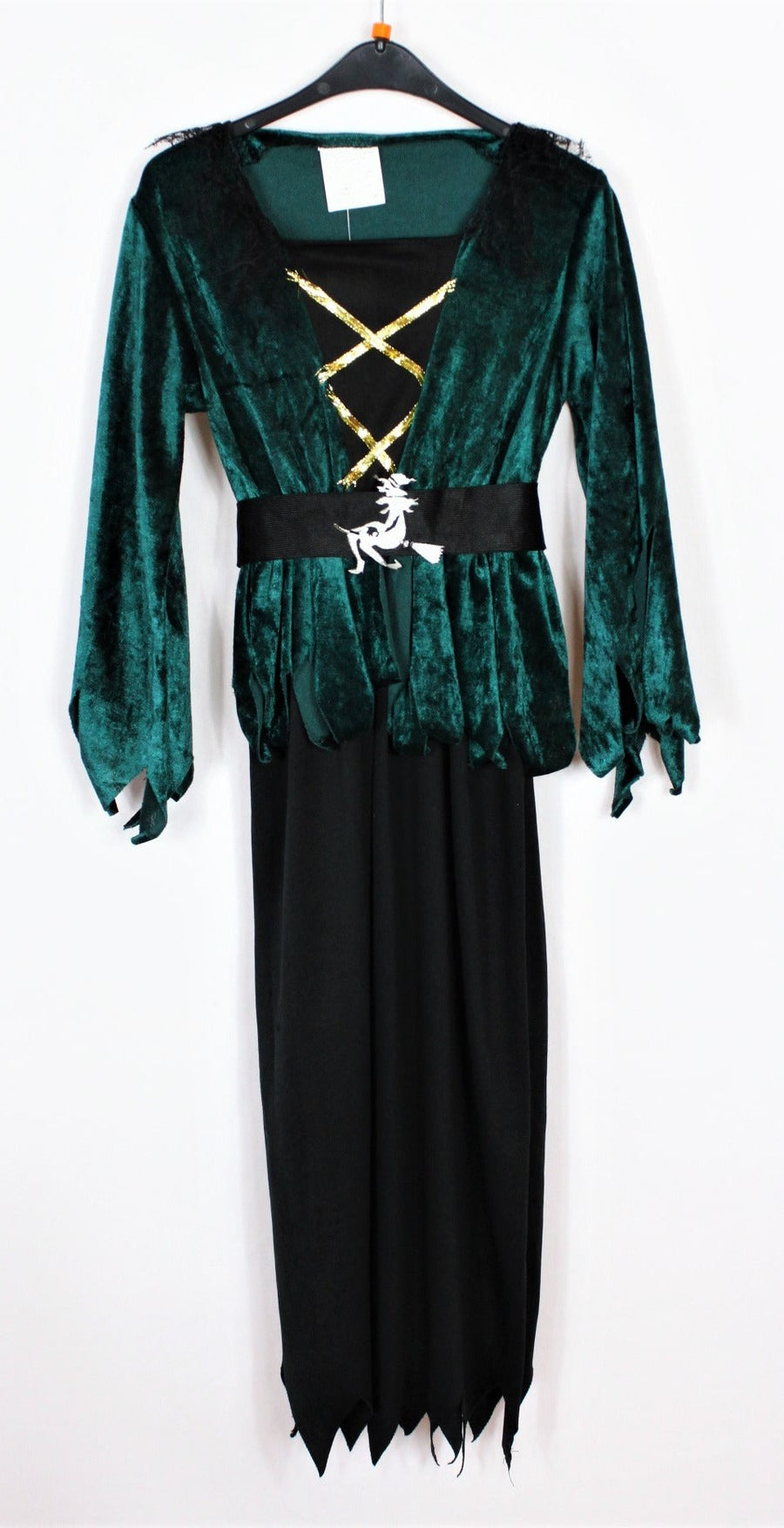 Kostüm - Hofdame - mit Hut - 110/116 - grün/schwarz